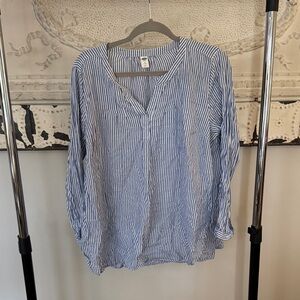 Old Navy Blue and White Striped Top